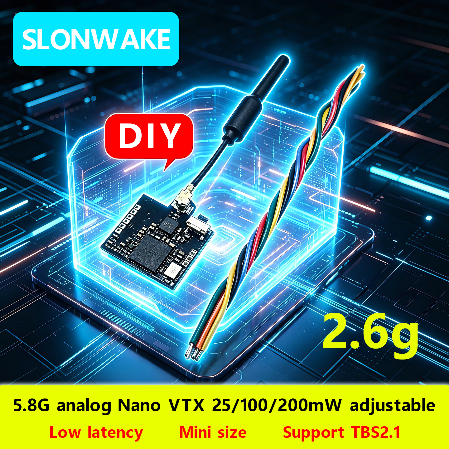 SLONWAKE Nano 5.8G 48CH 200mW  - Fpv Drone Transmitter review and price