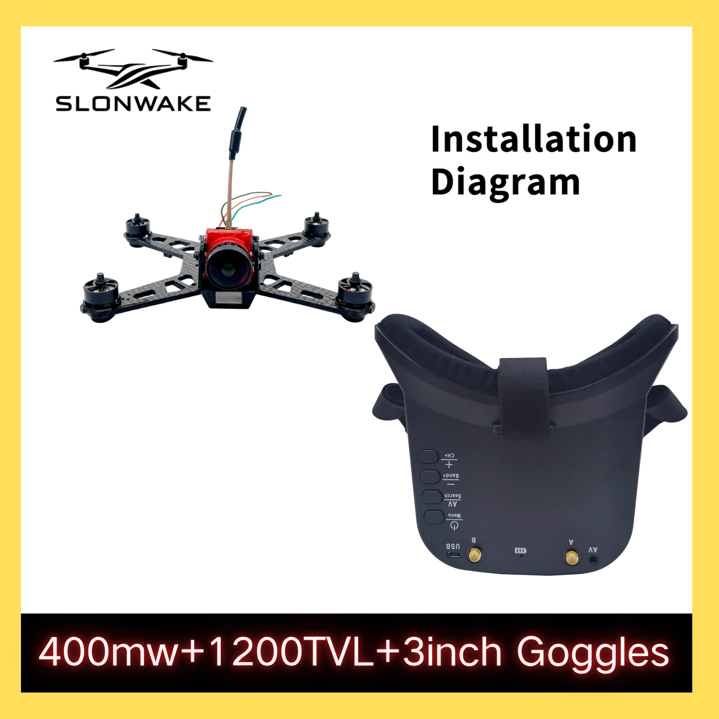SLONWAKE 5.8G 48CH FPV 400mw V - Fpv Drone Camera review and price