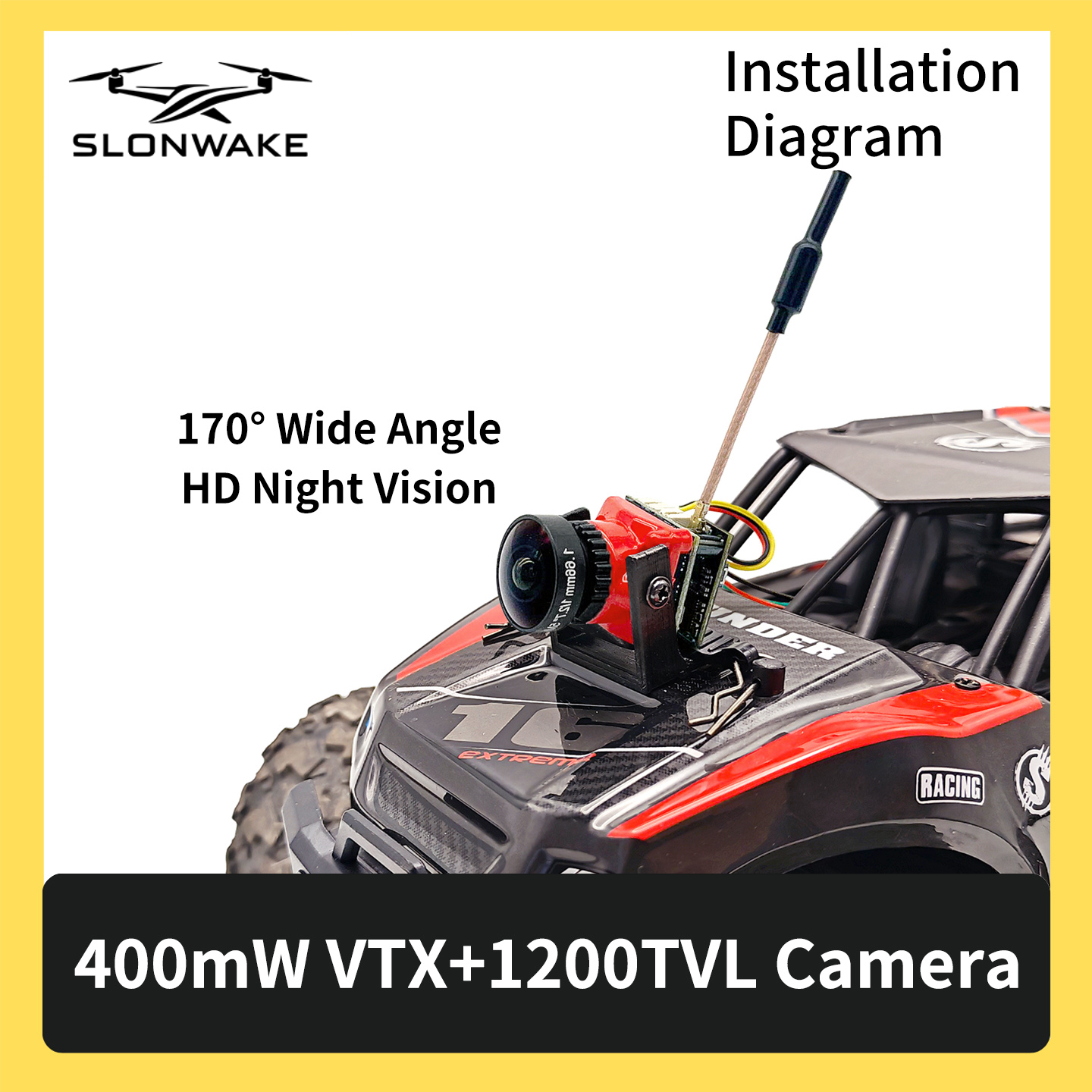 SLONWAKE 5.8G 48CH FPV 400mw V - Fpv Drone Camera review and price